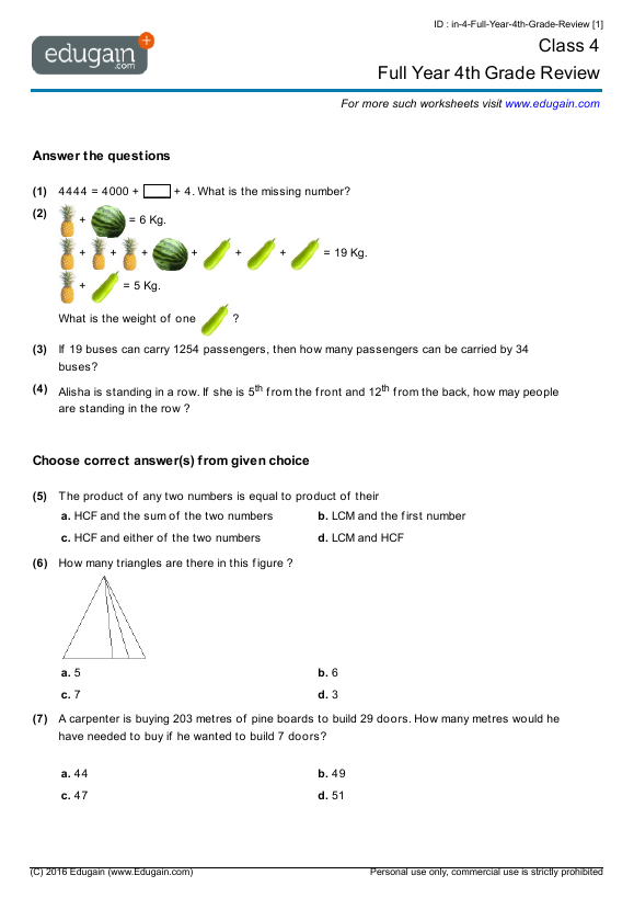 Full Year 4th Grade Review