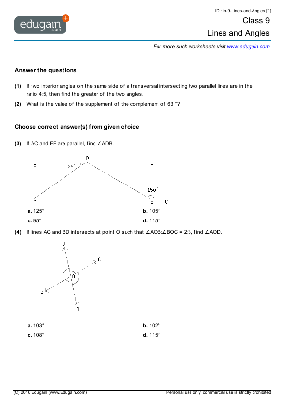 Lines and Angles